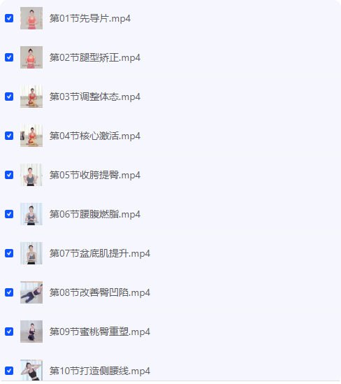 11天腰臀腿塑形课 健身减肥塑链接